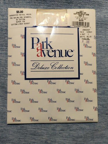 Vtg Park Avenue Pantyhose Sheer Control Top Soft Silky Legs Solid White Size C - Picture 2 of 4