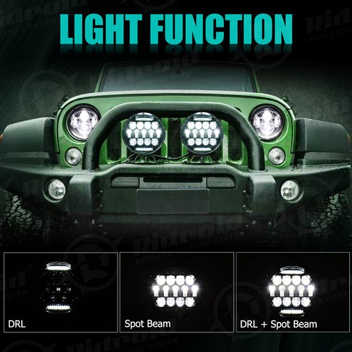 Barra de luz LED redonda de 7" pulgadas punto inundación DRL conducción niebla ATV SUV camión todoterreno - Imagen 7 de 15