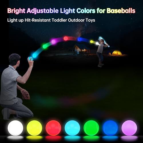 T Ball Set, Light Up LED Baseball Toys for Kids Toddlers 3-10, Glow in The Blue - Picture 5 of 7