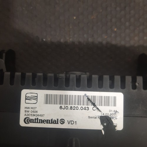 2010 SEAT IBIZA 6J MK4 HEATER CLIMATE CONTROL PANEL 6J0820043C #9 - Picture 3 of 3