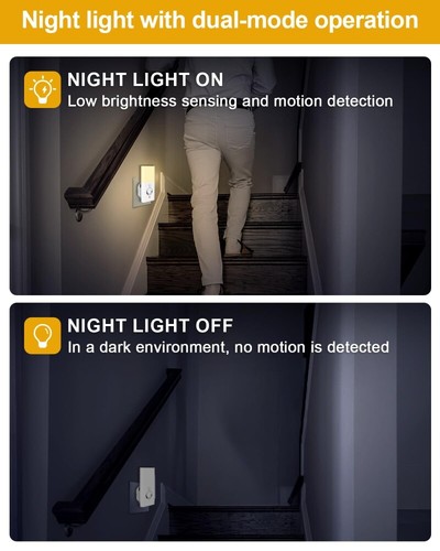 Dimmable LED Night Light with Motion Sensor Wireless Charging Socket Light NEW - Picture 12 of 12