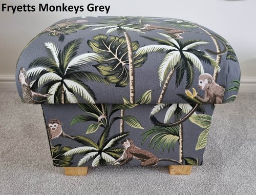 Storage Footstools Fryetts Monkeys Fabric Nursery Bedroom Pouffe Animals Teal - Picture 34 of 63