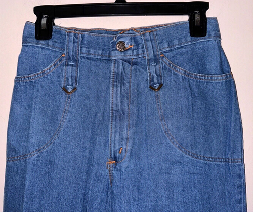 Vintage 70's H.I.S High waisted wide leg blue jeans sz 9 EUC - Picture 4 of 6