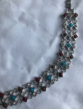 Pulsera Dama Remington Lia Sophia Vintage Fénix Ojo de Tigre Turquesa PlataT