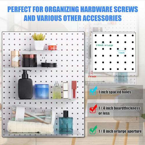 4 Pack Pegboard Shelves Wall Organizer Peg Board Shelf Brackets Pegboard Steel T - Picture 4 of 12