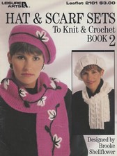 Leisure Arts Knitting  Crochet Pattern Leaflet 2101 Hat Scarf Sets Knit Crochet