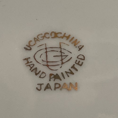 Plato de colección UCAGO pintado a mano flores de fresa adorno dorado decorativo Japón - Imagen 5 de 5