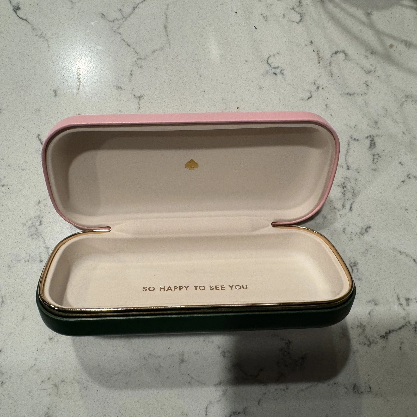 Nuova custodia occhiali Kate Spade rosa e verde guscio rigido Kate Spade New York