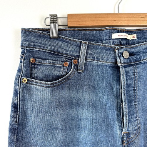 Levi’s Wedgie Straight High Waisted Jeans Live In The Mist Size 32 - Picture 3 of 11