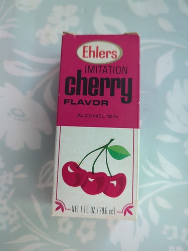 Vintage Ehlers Imitation Cherry Flavor 2 Fl Oz Unused Original Box