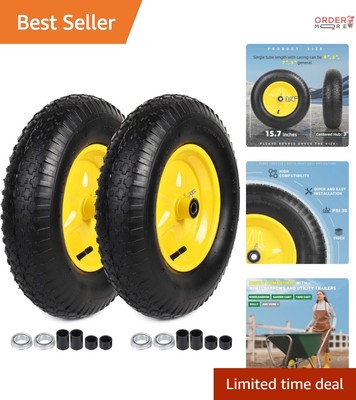 Universal 8'' Pneumatic Tire Set with Quick Installation - 2-Pack for All Carts