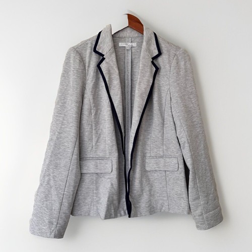 Ellen Tracy Company Französische Langarm Jacke Grau Größe S Blau