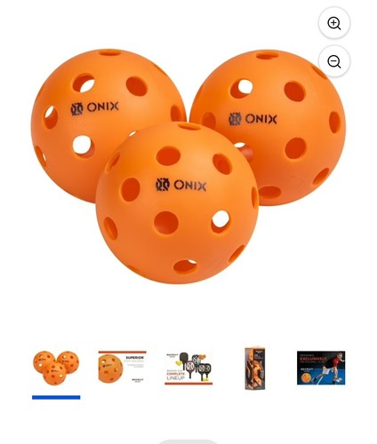 Recruit by ONIX Pickleball Pure Indoor Balls (Orange, 3-Pack), New, 2.5 lb