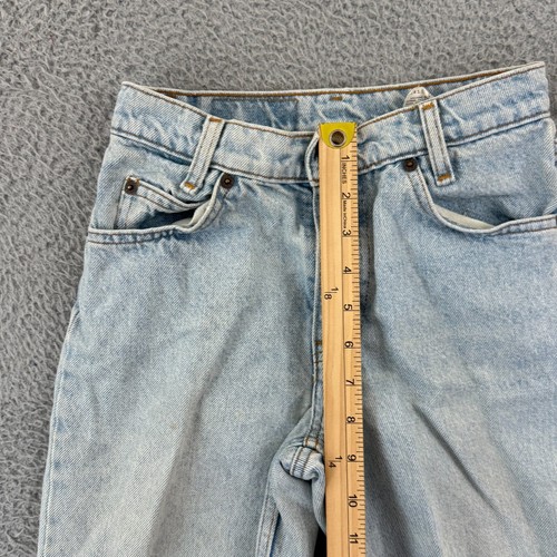 Vintage Levis 550 Shorts Boy 12 Light Wash Cut Off Skater 90s Grunge Orange Tab - Picture 11 of 13