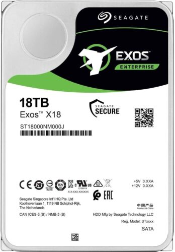 ST18000NM000J Exos X18 3.5 18TB SATA 6Gb Enterprise Internal Hard Drive HDD New - Picture 2 of 4