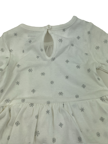 Baby Bodysuit Dress Size 12m Girls Carter's White Snap Buttons Children Kids - Picture 7 of 7