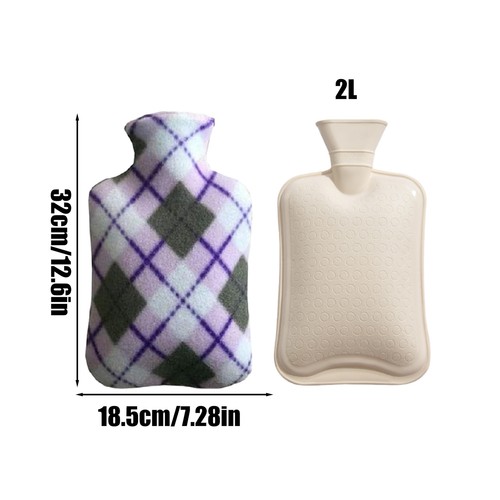 2L Winter Rubber Hot Water Bottle With Cute Cover Hand Feet Warmer Water Bag - Picture 2 of 11