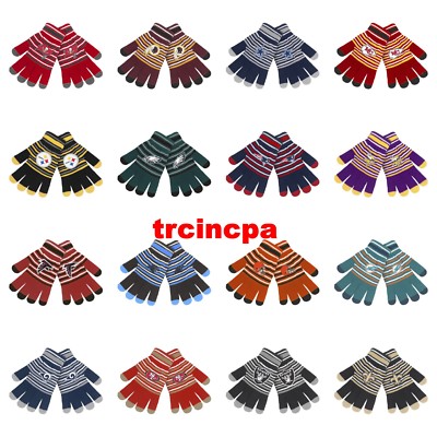 NFL Acrylic Stripe Gloves W/Texting Tips- Pick Your Team - FREE SHIPPING