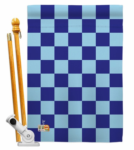 Blau Karo Garten Flagge Händler Neuheit Deko Geschenk Hof Haus Banner - Bild 6 von 17