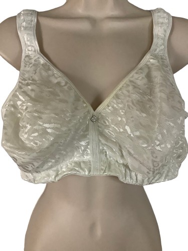 Women’s Breezies Jacquard Shine Unlined Wirefree Bra -WHITE- Size 44 DDD EUC - Picture 2 of 6
