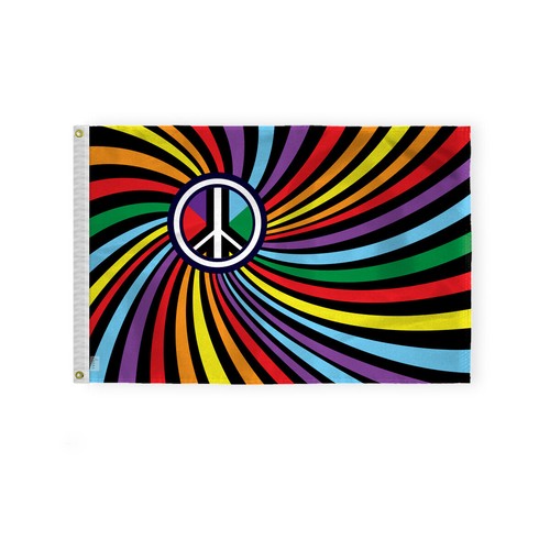 Swirl Flag-Double Sided Printed-Brass Grommets-FadeProof Colors - Picture 1 of 15