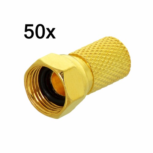 Sat F-Stecker 6,5 - 7 mm + Dichtungsring vergoldet TV Koaxialkabel Antennenkabel - Bild 8 von 8