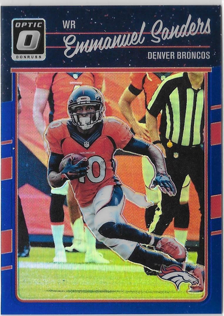 2016 Donruss Optic EMMANUEL SANDERS BLUE PRIZM PARALLEL #30 BRONCOS /149