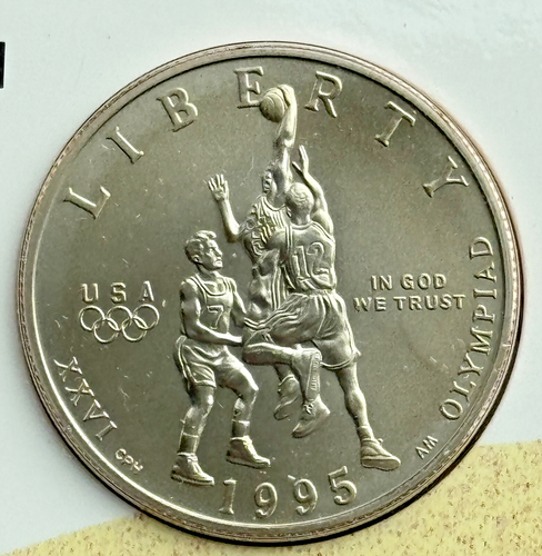 1995 S Atlanta Olympics Basketball BU Commem CN-Clad Half Dollar Young Collector - Picture 2 of 9