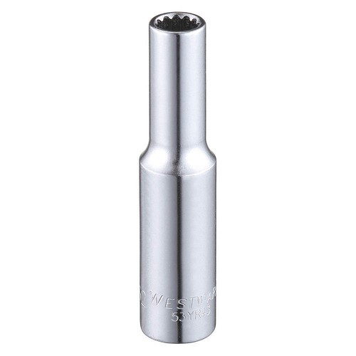 WESTWARD 53YR43 Socket, Steel, Chrome, 7/32 in 53YR43