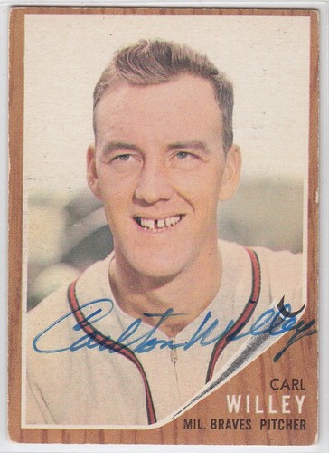 1962 Topps SIGNED AUTOGRAPHED Carlton Willey Braves # 174