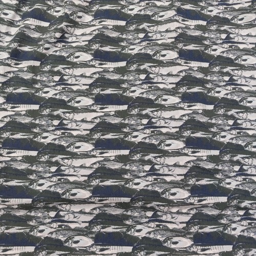 Columbia M Short Sleeve Button Front All Over Fish Print Mens Shirt - Picture 6 of 7