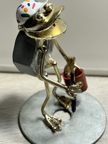 Vintage 2000 Arthur Ward Little Hopper Frog Sculpture Nuts & Bolts Painter B14 - Picture 5 of 9