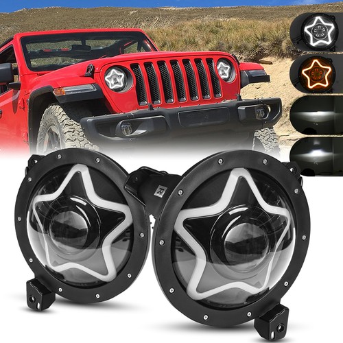 Faros LED Star Halo DRL y luces antiniebla para Jeep Wrangler JL JLU Gladiator 9" - Imagen 14 de 15