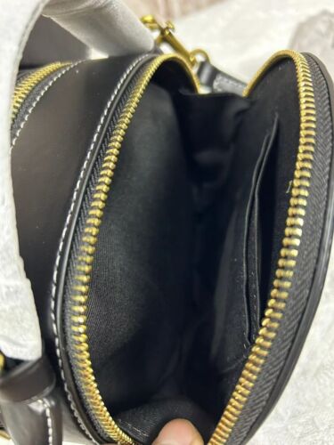 COACH CM194 Disney x Coach Mickey Mouse ear bag black smooth leather double zip - Picture 7 of 8