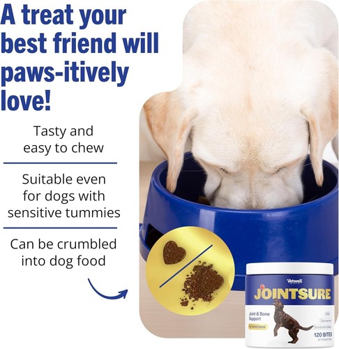 Joint Supplements for Dogs - 120 Chews - Soothes Joints, Aids Mobility, - Picture 2 of 7