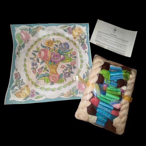 New Vintage Royal School Of Needlework Spode Plate Design Tapestry Kit Complete - Picture 24 of 24