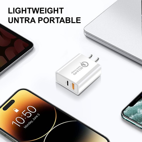 For Apple iPhone 16 15 14 13 Pro Max XR XS Fast USB+Type C Wall Charger Plug - Picture 10 of 21