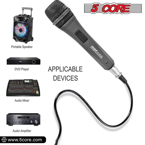 5Core XLR Microphone Dynamic Mic Karaoke Singing Studio Mics Handheld Microfono - Picture 7 of 10