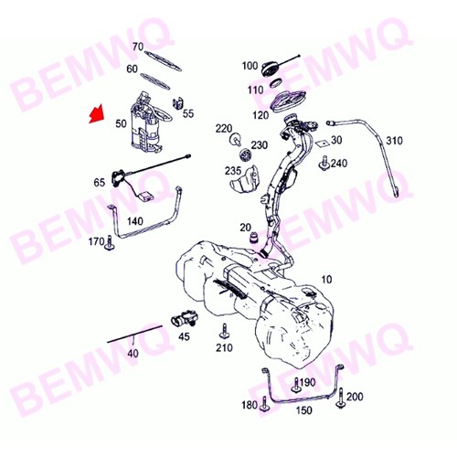 Electric Fuel Pump For Mercedes C300 C400 E300 GLC300 C450 AMG 2.0L 2054701594 - Bild 4 von 4