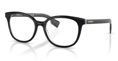 BURBERRY BE2291 3977 Black Print Tb Crystal Demo Lens 53 mm