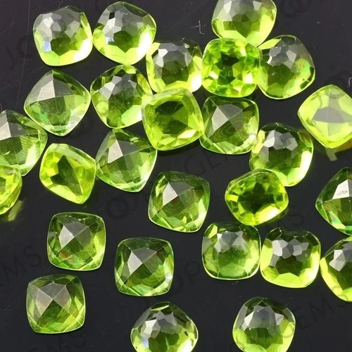 Piedra preciosa suelta natural peridoto cuadrado corte rosa 5x5mm a 6x6mm I122 - Imagen 2 de 7