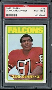 1972 Topps Football #75 Claude Humphrey PSA 8