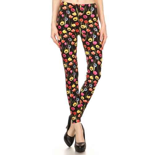 Leggings largos estampados para mujer de largo completo elásticos de material cepillado suave - Imagen 40 de 55