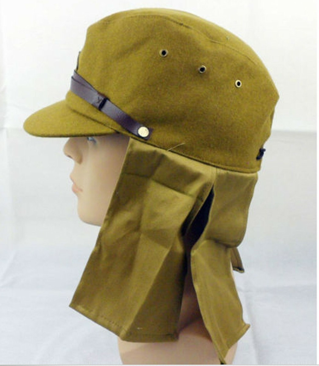 WWII Japanese army soldier Field cap hat with neck flaps