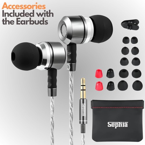 Wired Earbuds Aluminum In-Ear Headphones Bass Sound Isolation for Music Travel - Picture 4 of 11