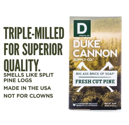 Duke Cannon Supply Co. Men's Big Brick of Soap - Fresh Pine 10oz New In Box - Picture 3 of 5