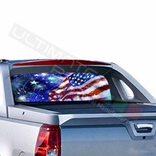 Flags Designs Rear Window See Thru Sticker Perforated For Chevrolet Avalanche