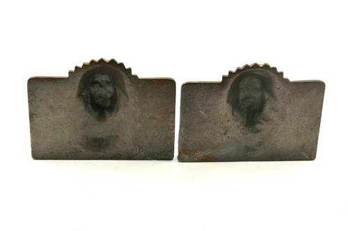 Juego de 2 sujetalibros jefe nativo americano - tope de puerta de hierro fundido - Imagen 3 de 6