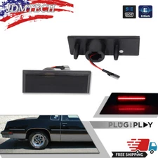 For 81-88 Cutlass 442 Smoked Lens Red LED Rear Bumper Side Marker Light Pair Set