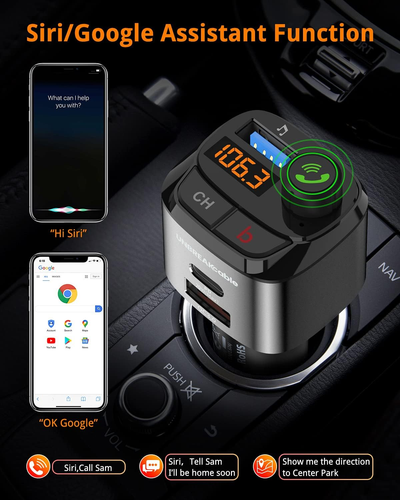 Trasmettitore Bluetooth per Auto, FM Transmitter per Auto Radio, MP3 Audio Letto - Afbeelding 5 van 12